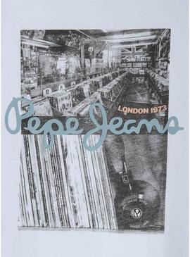 Camiseta Pepe Jeans Wilbert branca para menino.