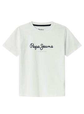 Camiseta Pepe Jeans New Art branca para criança