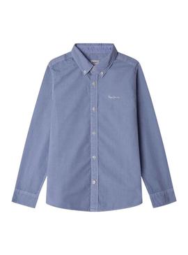 Camisa Pepe Jeans Camdem azul para criança.