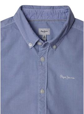 Camisa Pepe Jeans Camdem azul para criança.