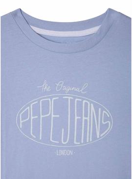 Camisa Pepe Jeans Dalon azul para menino.