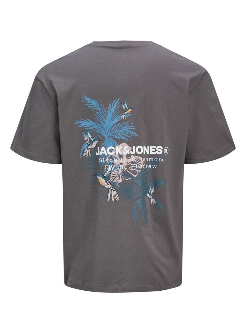 Camiseta Jack and Jones Hawaii cinza para homem