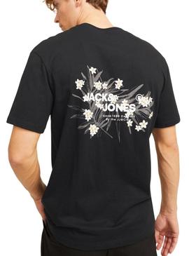 Camisa Jack and Jones Hawaii preta para homem.