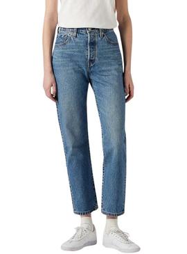 Calça jeans Levi's 501 Crop azul para mulher