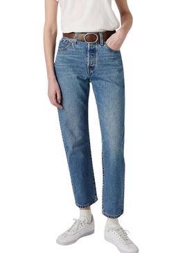 Calça jeans Levi's 501 Crop azul para mulher