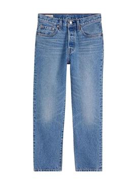 Calça jeans Levi's 501 Crop azul para mulher