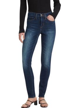 Calça jeans Levi's 311 Shaping Skinny azul escuro para mulheres.