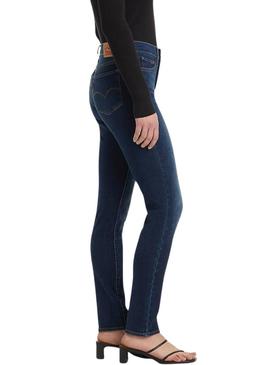 Calça jeans Levi's 311 Shaping Skinny azul escuro para mulheres.