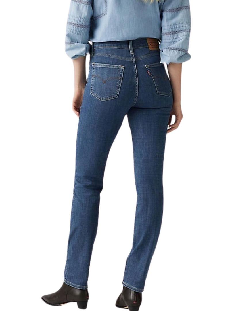 Calça jeans Levi's 724 High-Rise Straight azul para mulher