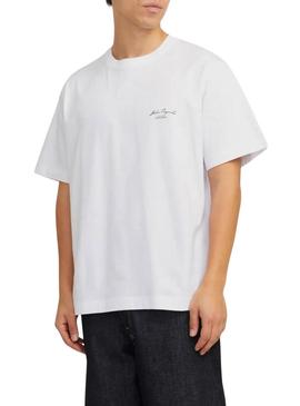 Camiseta Jack and Jones Islington branca para homem.