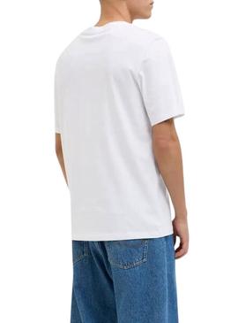 Camiseta Jack and Jones Palm branca para homem.