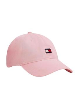 Boné Tommy Jeans Heritage rosa para mulher