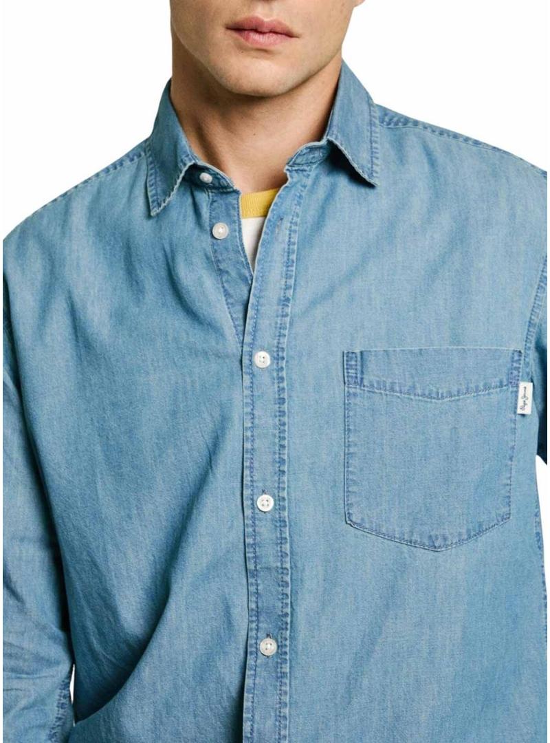 Camisa Pepe Jeans Classic Denim azul para homem