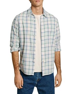 Camisa Pepe Jeans Aitor azul para homem.