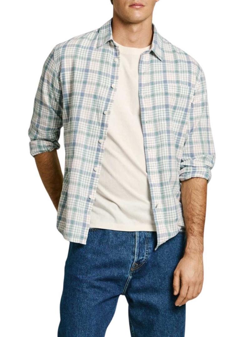 Camisa Pepe Jeans Aitor azul para homem.