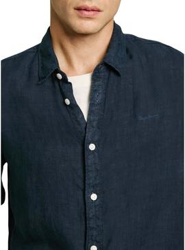 Camisa Pepe Jeans Arnau azul marinho para homens.