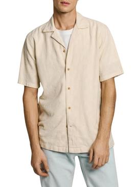 Camisa Pepe Jeans Ansel bege para homem.