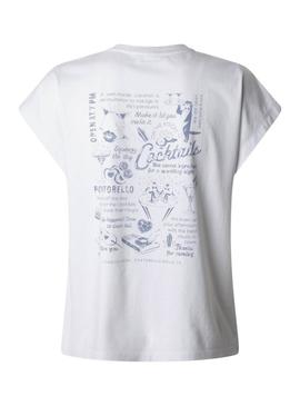 Camiseta Pepe Jeans Virginia branca para mulher.