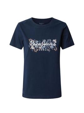 Camiseta Pepe Jeans Rosalind azul marinho para mulher
