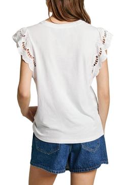 Camisa Pepe Jeans Vic branca para mulher.