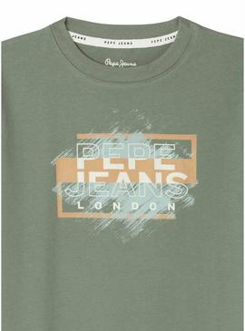 Camiseta Pepe Jeans Jones verde para criança