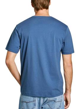 Camiseta Pepe Jeans Eggo azul para homem.