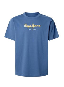 Camiseta Pepe Jeans Eggo azul para homem.