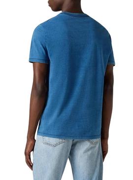 Camisa básica azul da Levi's para homem.