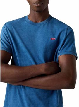 Camisa básica azul da Levi's para homem.