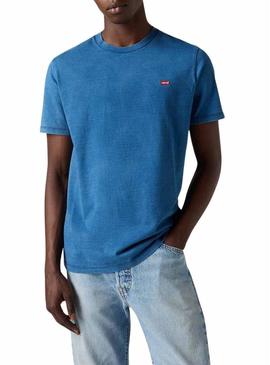 Camisa básica azul da Levi's para homem.