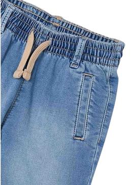 Bermuda Mayoral de ganga macia azul para menina