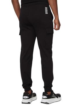 Calças Cargo Emporio Armani EA7 preto para homem.