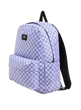 Mochila Vans Old Skool Check roxa para mulher e homem.