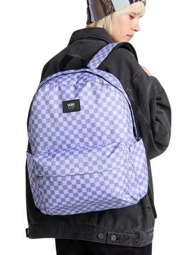 Mochila Vans Old Skool Check roxa para mulher e homem.