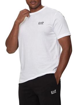 Camiseta Emporio Armani EA7 Core Identity branca para homem.
