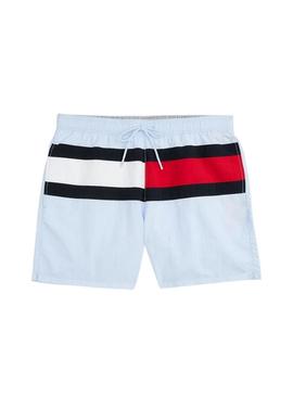 Fato de banho Tommy Hilfiger Drawsting azul claro para homem