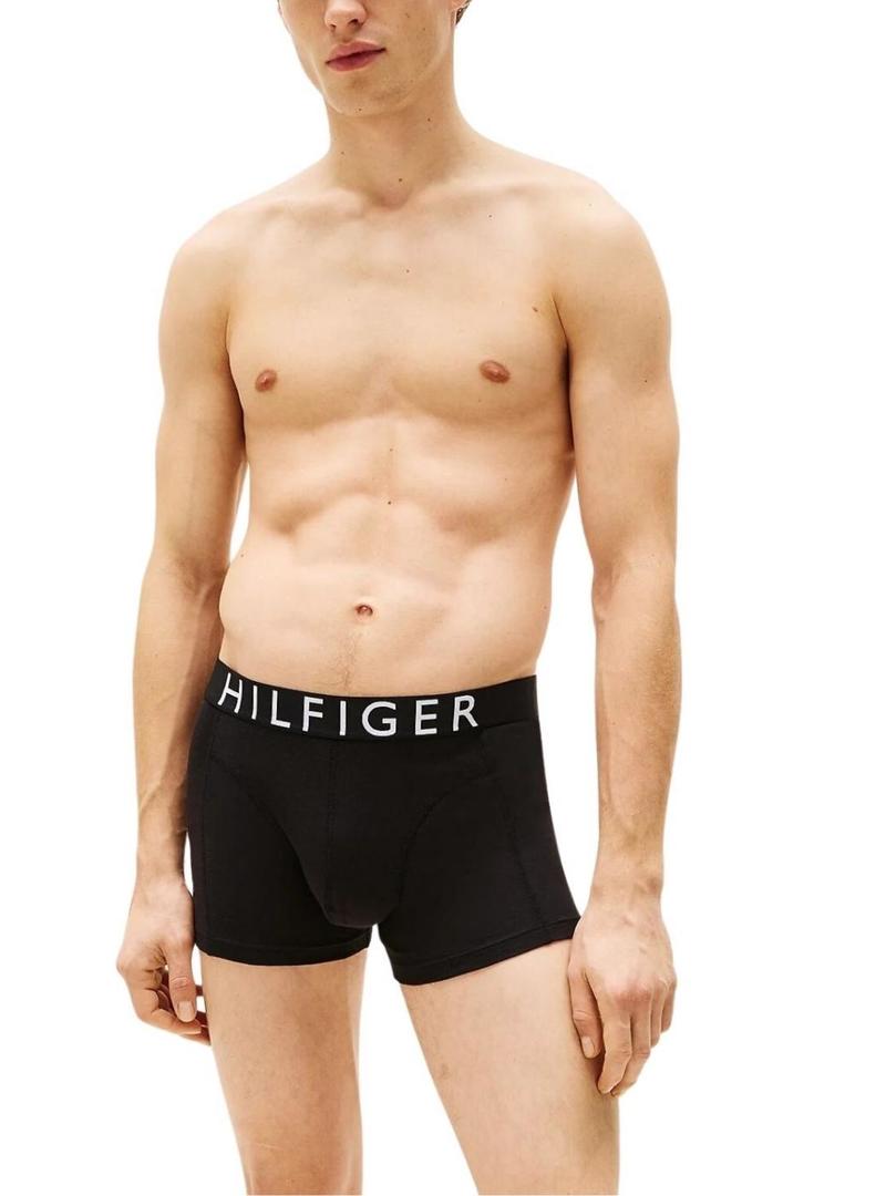 Cuecas Tommy Hilfiger com logo preto para homens.