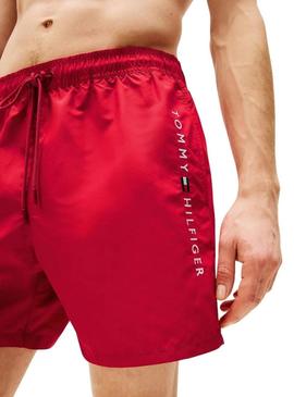 Fato de banho Tommy Hilfiger Medium Drawstring vermelho para homem.