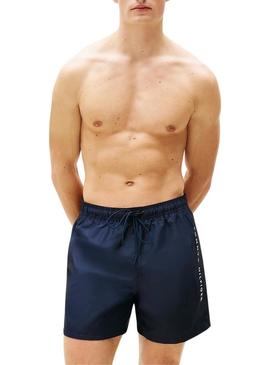 Calção de banho Tommy Hilfiger Medium Drawstring azul marinho para homem