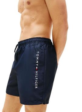 Calção de banho Tommy Hilfiger Medium Drawstring azul marinho para homem