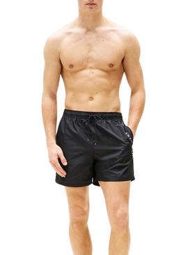 Calção de banho Tommy Hilfiger Medium Drawsting preto para homem.