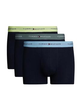 Caixa de cuecas Tommy Hilfiger azul marinho para homem.
