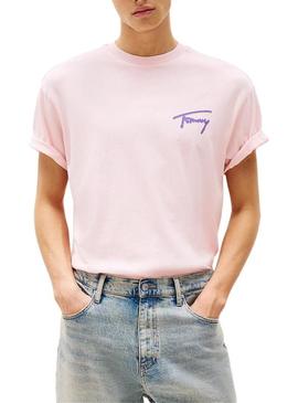 Camisa Tommy Jeans Faded rosa para homem