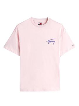 Camisa Tommy Jeans Faded rosa para homem