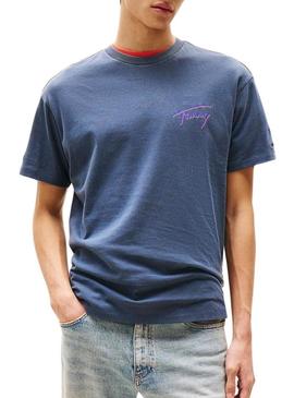 Camiseta Tommy Jeans Faded azul para homem.