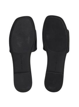 Sandálias Tommy Hilfiger Logo preto para mulher.