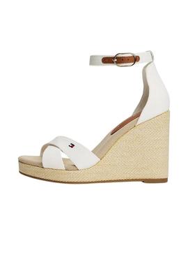 Sandálias Tommy Hilfiger Espad branco para mulher.