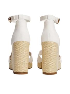 Sandálias Tommy Hilfiger Espad branco para mulher.