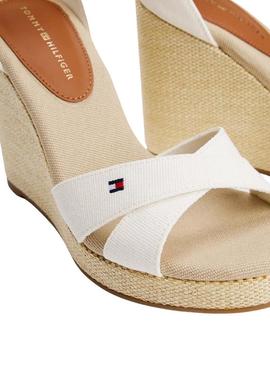 Sandálias Tommy Hilfiger Espad branco para mulher.
