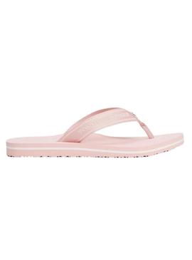 Chinelos Tommy Hilfiger Webbing rosa para mulher.